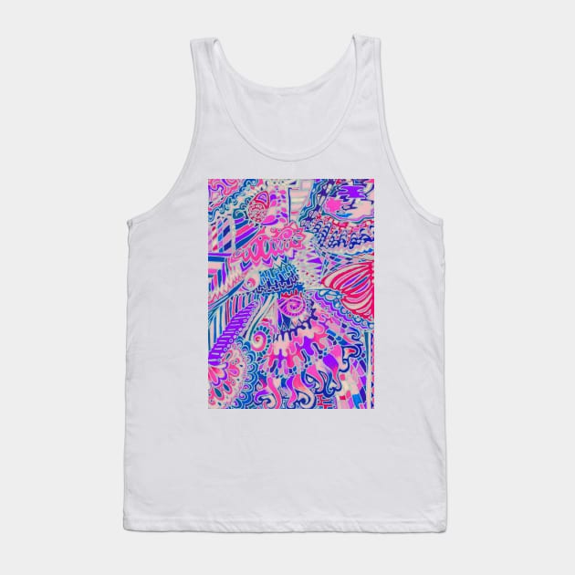 Boldly Colored Doodle Tank Top by Missing Keys Inc